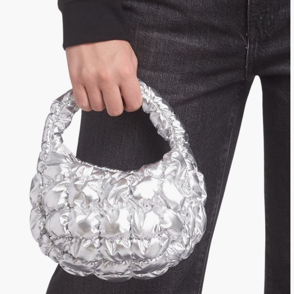 NWT, COS micro metallic quilted bag